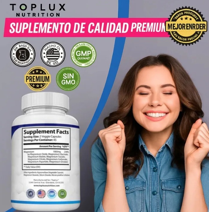 magnesium complex 1000mg · 8 en 1 | toplux nutrition – 90 cápsulas vegetales magnesium complex 1000mg · 8 en 1 | toplux nutrition – 90 cápsulas vegetales