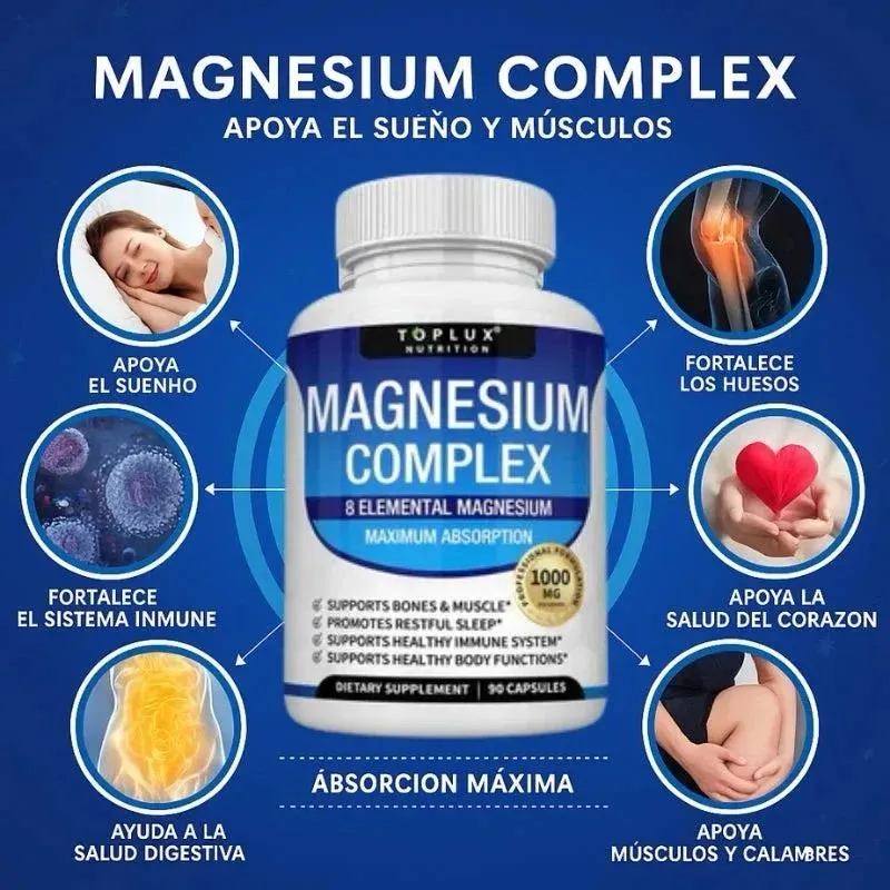 magnesium complex 1000mg · 8 en 1 | toplux nutrition – 90 cápsulas vegetales magnesium complex 1000mg · 8 en 1 | toplux nutrition – 90 cápsulas vegetales