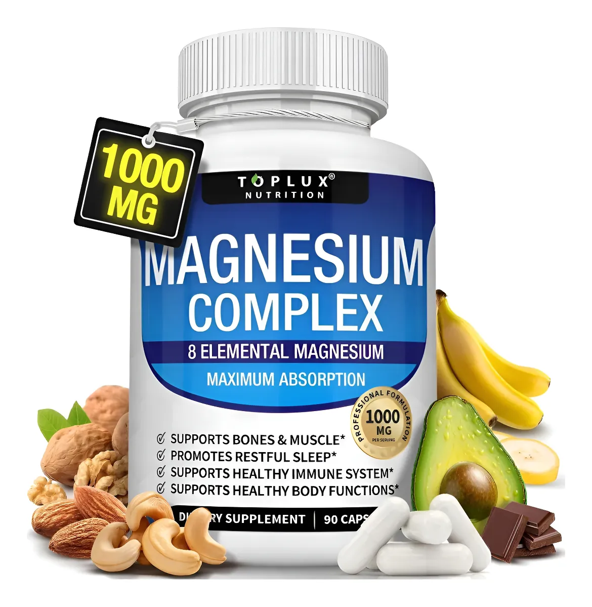 magnesium complex 1000mg · 8 en 1 | toplux nutrition – 90 cápsulas vegetales magnesium complex 1000mg · 8 en 1 | toplux nutrition – 90 cápsulas vegetales