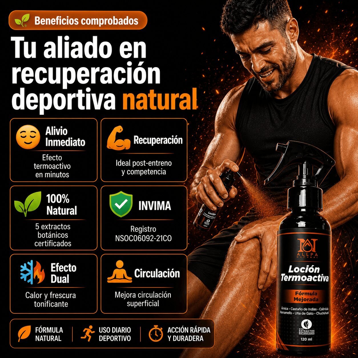 loción termoactiva allpa para el dolor muscular y articular loción termoactiva allpa para el dolor muscular y articular