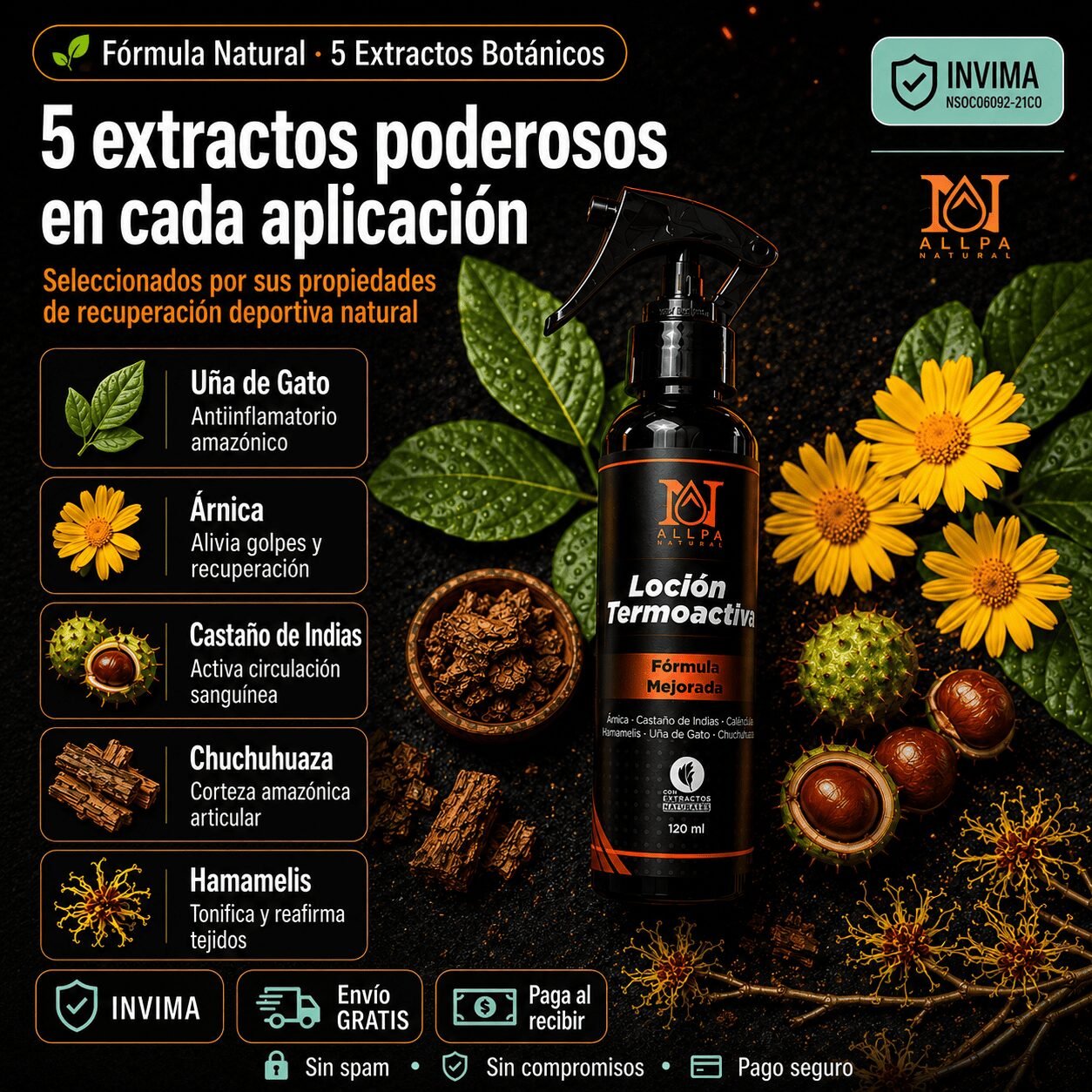 loción termoactiva allpa para el dolor muscular y articular loción termoactiva allpa para el dolor muscular y articular