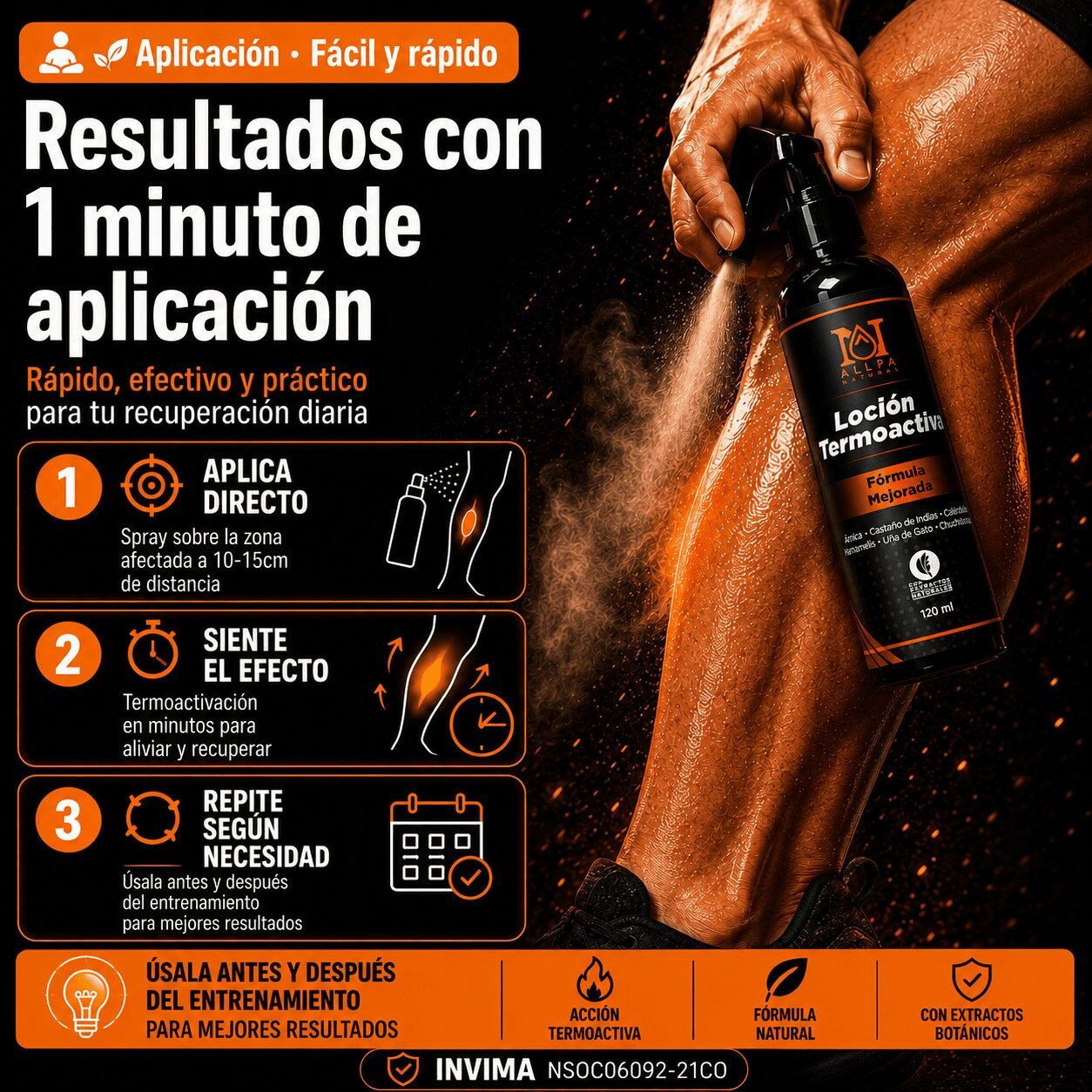 loción termoactiva allpa para el dolor muscular y articular loción termoactiva allpa para el dolor muscular y articular