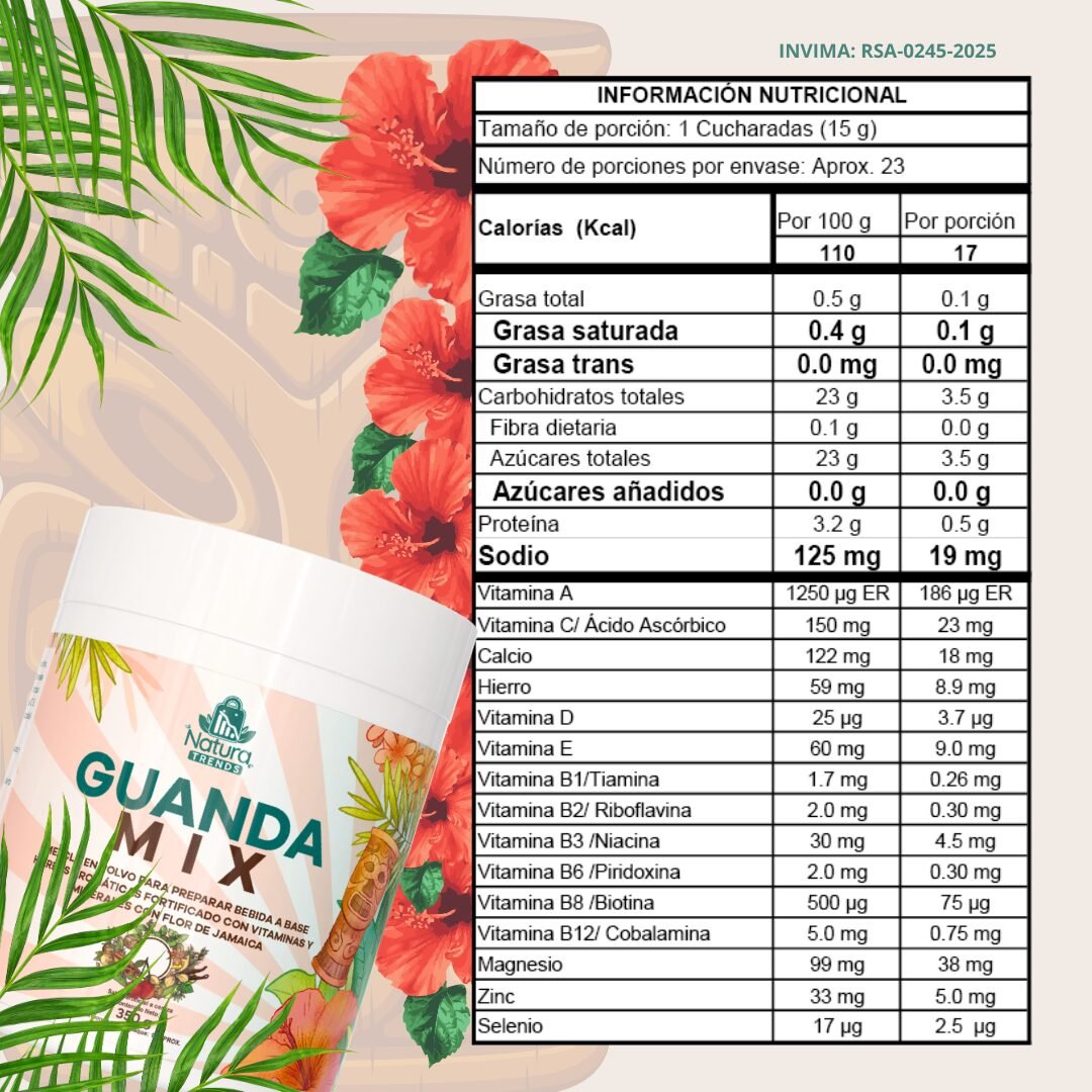 guanda mix – hierbas aromáticas + flor de jamaica + vitaminas y minerales guanda mix – hierbas aromáticas + flor de jamaica + vitaminas y minerales